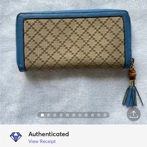 Gucci leather & canvas Diamanté zip around wallet 💎